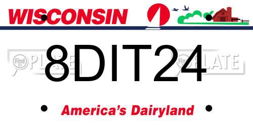8DIT24 Wisconsin License Plate