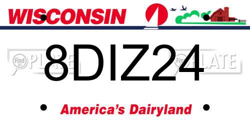 8DIZ24 Wisconsin License Plate