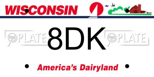 8DK Wisconsin License Plate