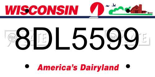 8DL5599 Wisconsin License Plate