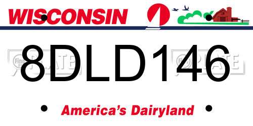 8DLD146 Wisconsin License Plate