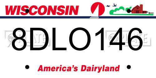 8DLO146 Wisconsin License Plate