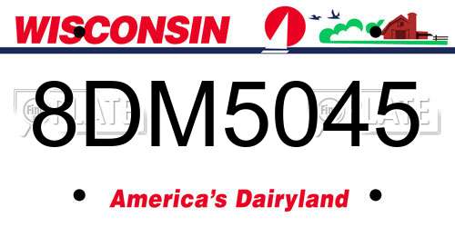 8DM5045 Wisconsin License Plate