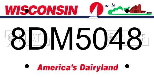 8DM5048 Wisconsin License Plate