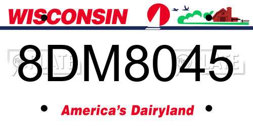 8DM8045 Wisconsin License Plate