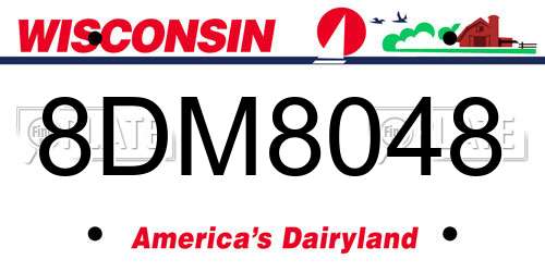 8DM8048 Wisconsin License Plate