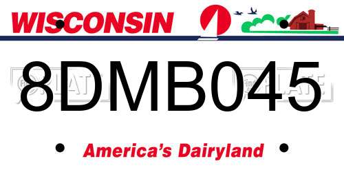 8DMB045 Wisconsin License Plate