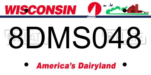8DMS048 Wisconsin License Plate