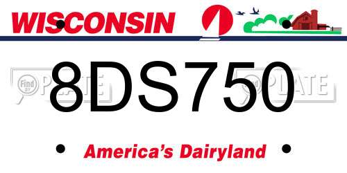 8DS750 Wisconsin License Plate
