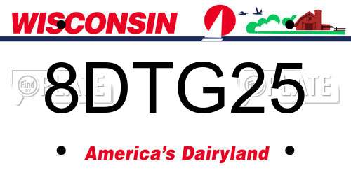 8DTG25 Wisconsin License Plate
