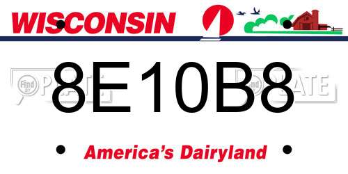 8E10B8 Wisconsin License Plate