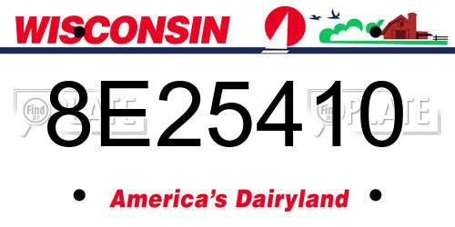 8E25410 Wisconsin License Plate
