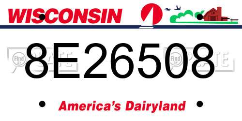 8E26508 Wisconsin License Plate