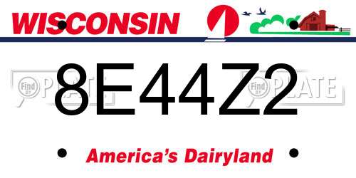 8E44Z2 Wisconsin License Plate
