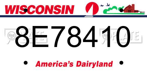 8E78410 Wisconsin License Plate