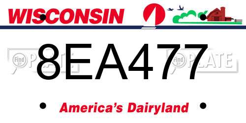 8EA477 Wisconsin License Plate
