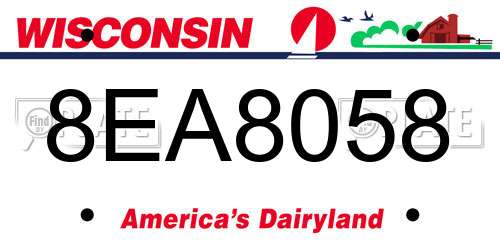 8EA8058 Wisconsin License Plate