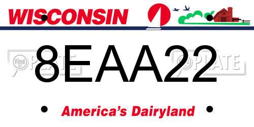 8EAA22 Wisconsin License Plate