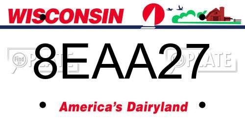 8EAA27 Wisconsin License Plate