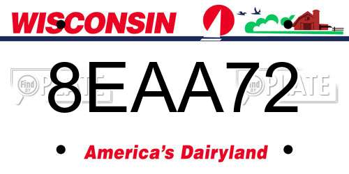 8EAA72 Wisconsin License Plate