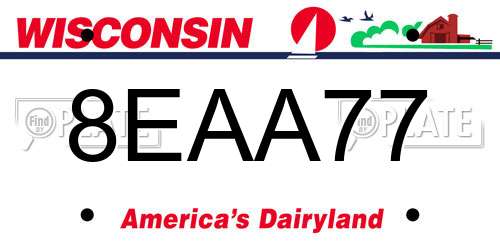 8EAA77 Wisconsin License Plate