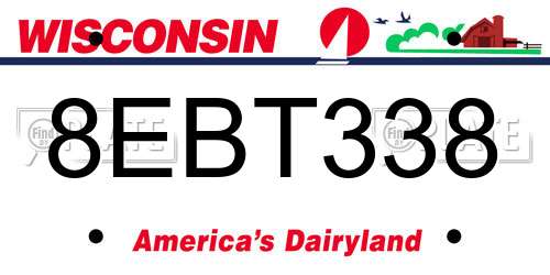 8EBT338 Wisconsin License Plate