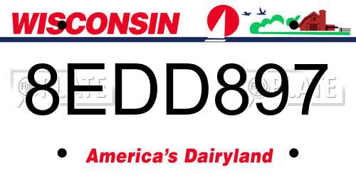 8EDD897 Wisconsin License Plate