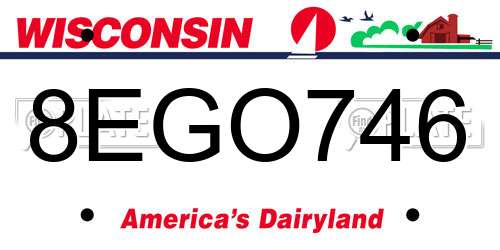 8EGO746 Wisconsin License Plate
