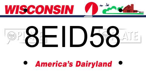 8EID58 Wisconsin License Plate