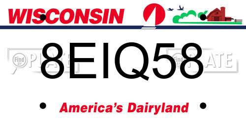 8EIQ58 Wisconsin License Plate