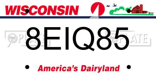 8EIQ85 Wisconsin License Plate