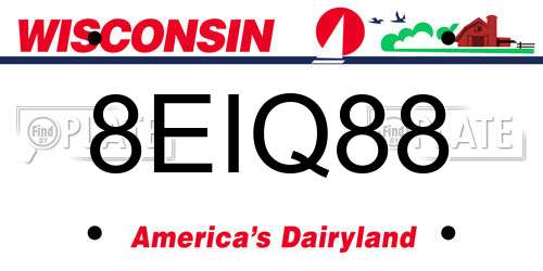 8EIQ88 Wisconsin License Plate