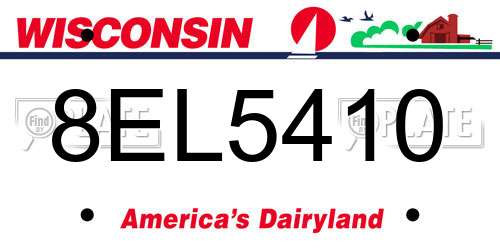 8EL5410 Wisconsin License Plate