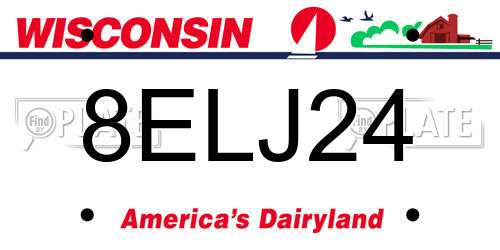 8ELJ24 Wisconsin License Plate