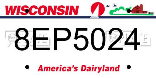 8EP5024 Wisconsin License Plate