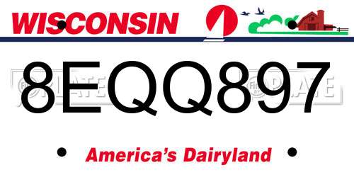 8EQQ897 Wisconsin License Plate