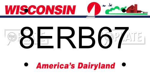 8ERB67 Wisconsin License Plate