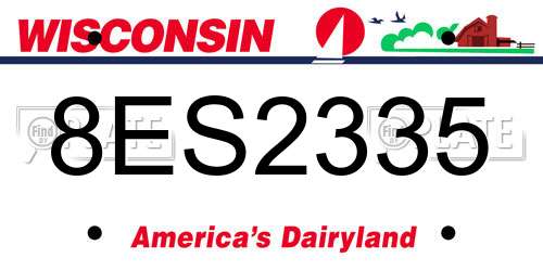 8ES2335 Wisconsin License Plate