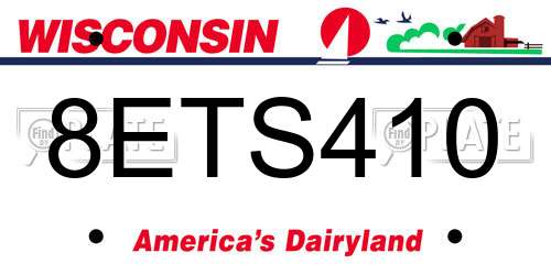 8ETS410 Wisconsin License Plate