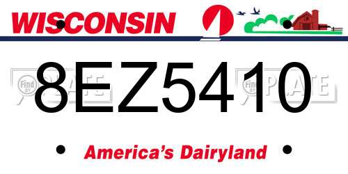 8EZ5410 Wisconsin License Plate