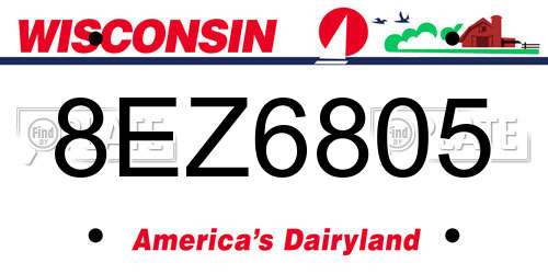 8EZ6805 Wisconsin License Plate