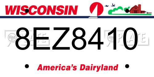 8EZ8410 Wisconsin License Plate