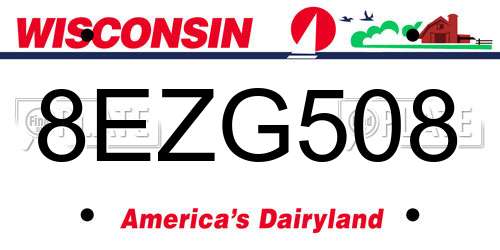 8EZG508 Wisconsin License Plate