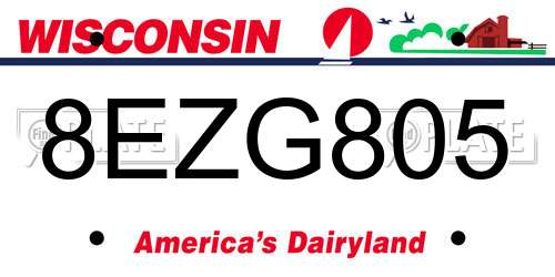 8EZG805 Wisconsin License Plate