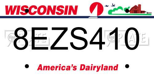 8EZS410 Wisconsin License Plate