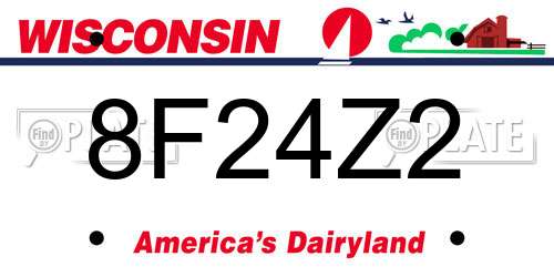 8F24Z2 Wisconsin License Plate