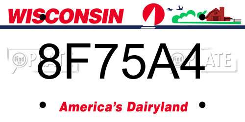 8F75A4 Wisconsin License Plate