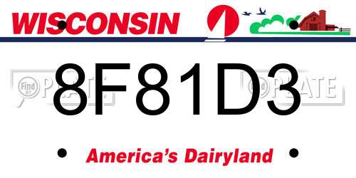 8F81D3 Wisconsin License Plate