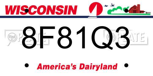 8F81Q3 Wisconsin License Plate
