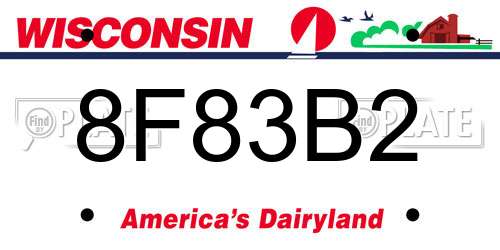 8F83B2 Wisconsin License Plate